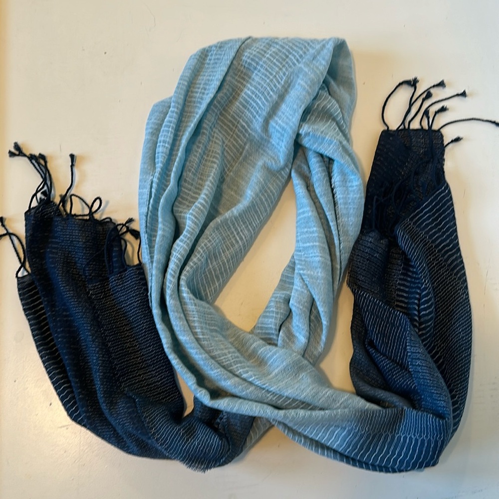 J.Jill Pure Jill Scarf India Fringe Blue NWOT